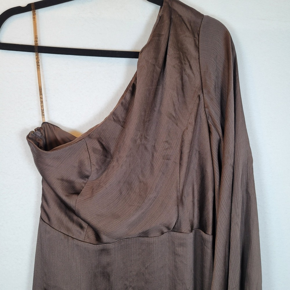 Sachin & Babi Womens Keely One Shoulder Maxi Dress Gown Size 10 Brown Evening - Picture 3 of 14